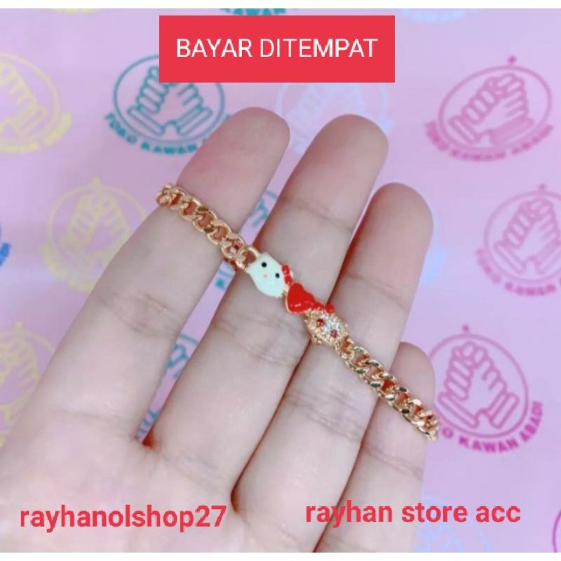 Gelang Anak motif hello Kitty merah putih Terlaris