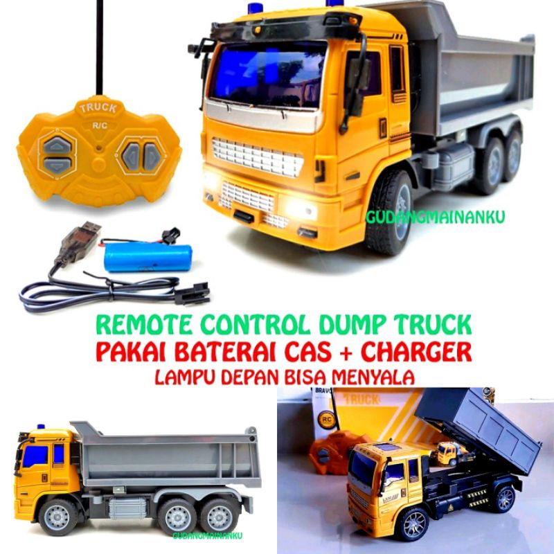 mobil RC remote control Truck tanah Dump Truck//Truck molen//excavator dengan lampu led sepaket