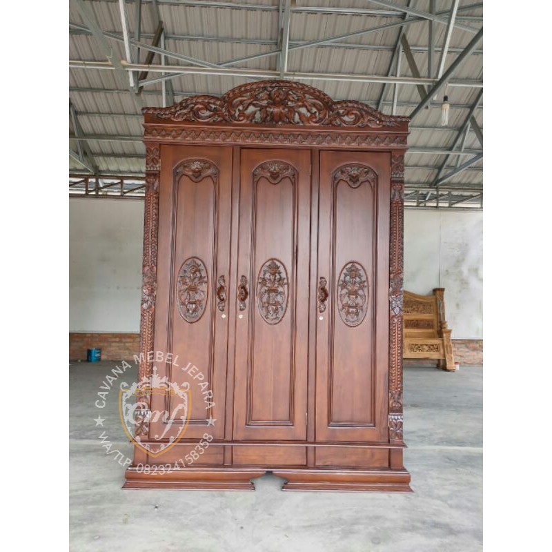 Lemari pakaian mebel ukir kayu jati jepara