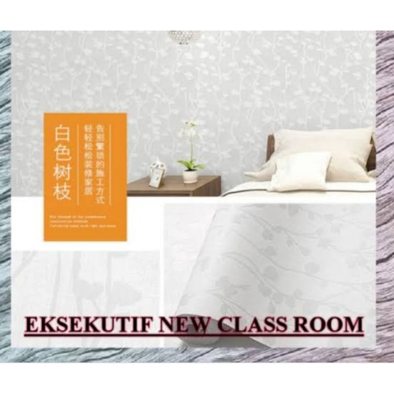 WALLPAPER DINDING 10MX45CM EMBOS PUTIH