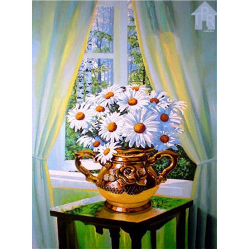 DIY - Set Melukis / painting by number kit - FLOWER 40x50cm. part-2