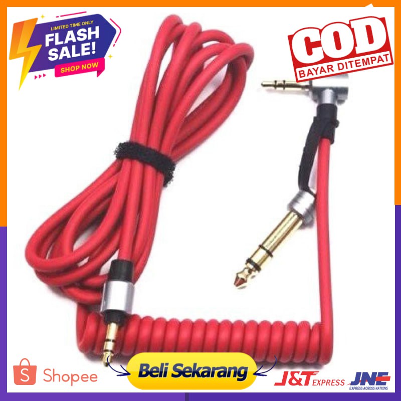 Kabel Aux Mobil 2 in 1 Audio Cable Pro Detox 3.5 and 6.5 mm Male to Male - AV141