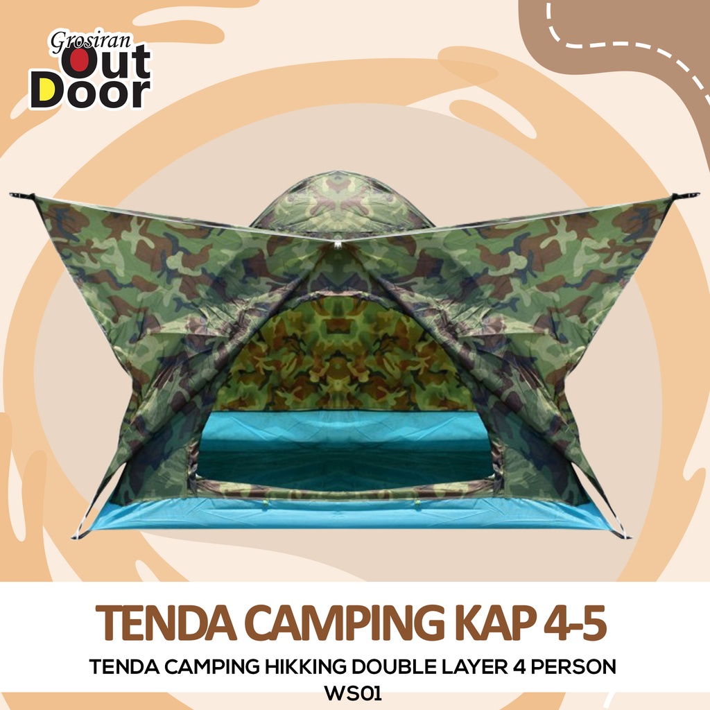 Tenda 4 orang Camping Hiking Double Layer 4 person orang - WS01