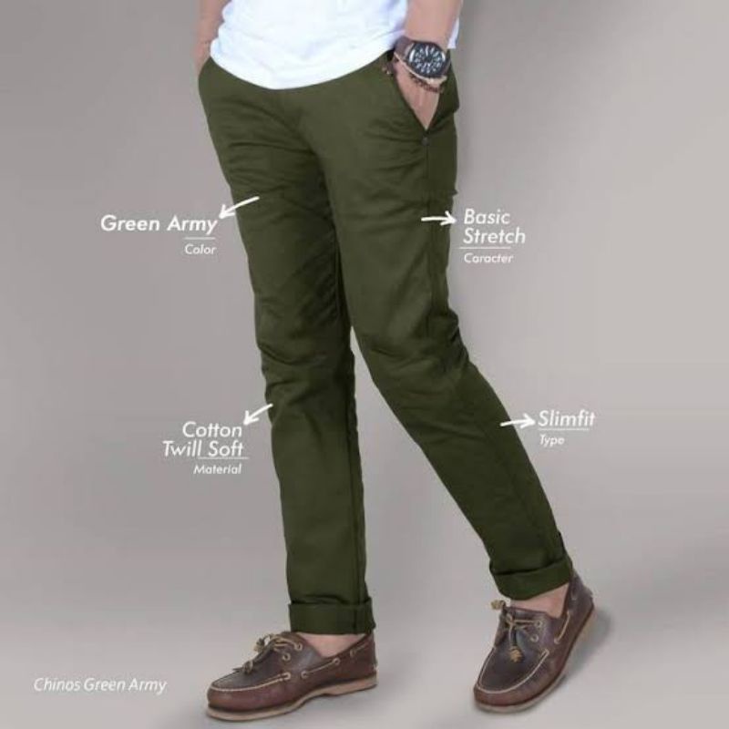 AFAREEN - Celana Chino Panjang Pria Slimfit Celana Chinos Stretch Melar Long Pants Original