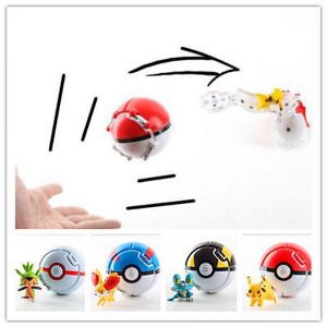 Unik Pokeball Lempar Set Isi 4 Pokeball Figure Pikachu NEW Limited Edition Diskon