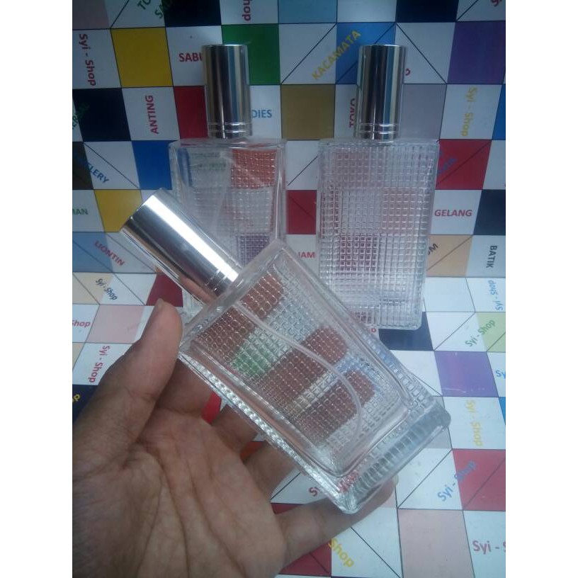 GROSIR Botol Parfum Kotak Spray 100 ml KACA