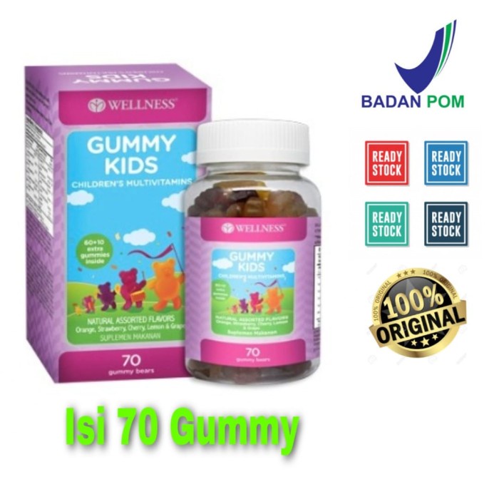 Wellness Gummy Kids 70 Gummy / 70Gummy Vitamin Anak Vit Anak -