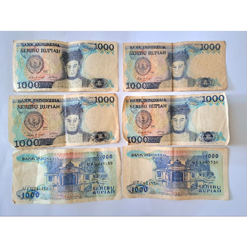 

Kertas Uang Seribu Tahun 1987 Asli