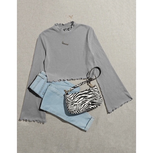 VS - BLOUSE MANDEVILLA CROP TOP  / TOP BLOUSE TURTLENECK KOREA / MANDEVILLA TOP BLOUSE