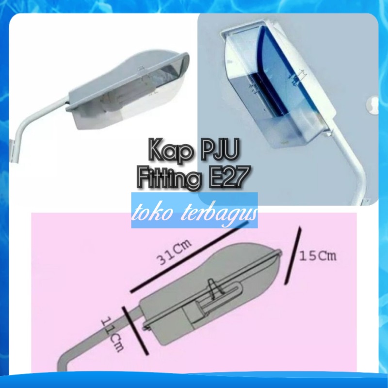 kap lampu jalan pju waterproof led outdoor fiting E27 + TIANG KABEL