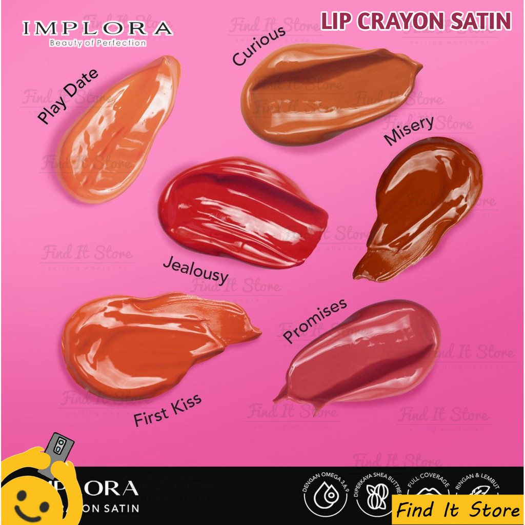 Implora Lip Crayon Satin | Lipstick | LipCrayon LipCream Satin | BPOM