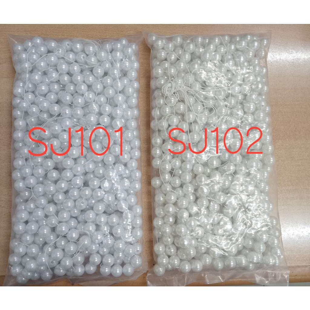 [10 Pon (4,5 Kg)] Manik Ringan / Mote Ringan / Mutiara Ringan Sintetis / Manik Mutiara Bulat 6Mm - 20 Mm/ Mutiara Pearl Bulat 6Mm - 20Mm