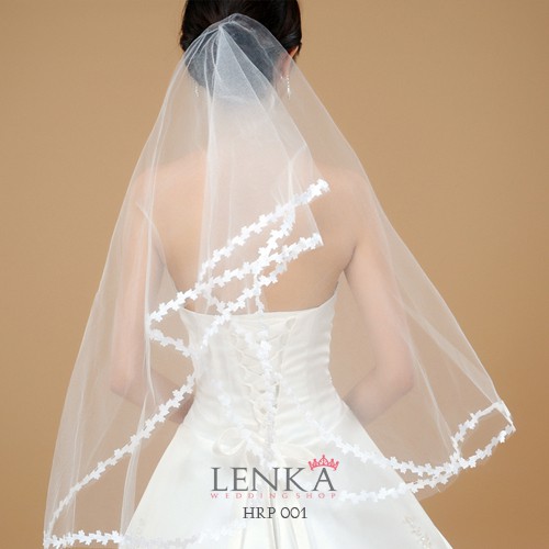 [PALING LARIS] KERUDUNG PENGANTIN VEIL WEDDING LACE TRANSPARAN PUTIH HRP001