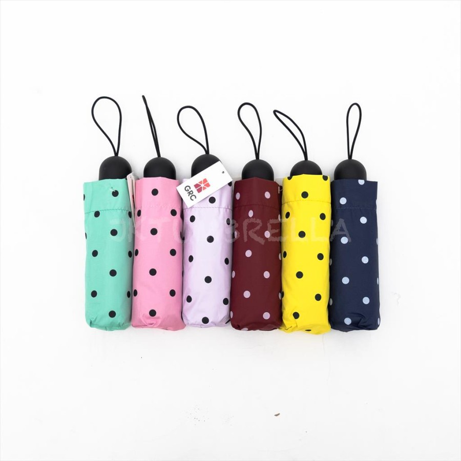 Payung lipat 5 mini polkadot korea jepang / payung dompet / anti UV / GRC - 682