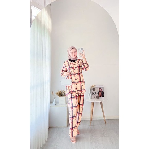 BISA COD // FARYA SETELAN TUNIK WANITA RAYON FIT TO XL // ONE SET RAYON KANCING