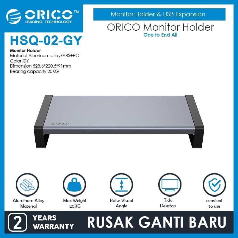 Monitor Stand orico aluminium Raise eye Hsq-02 - Table Meja Pc Aio i-mac Laptop