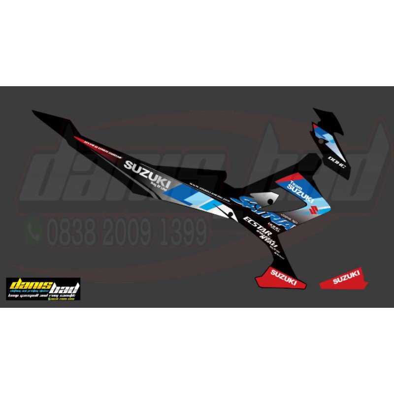 striping satria fu team suzuki. konsep teamsuzuki