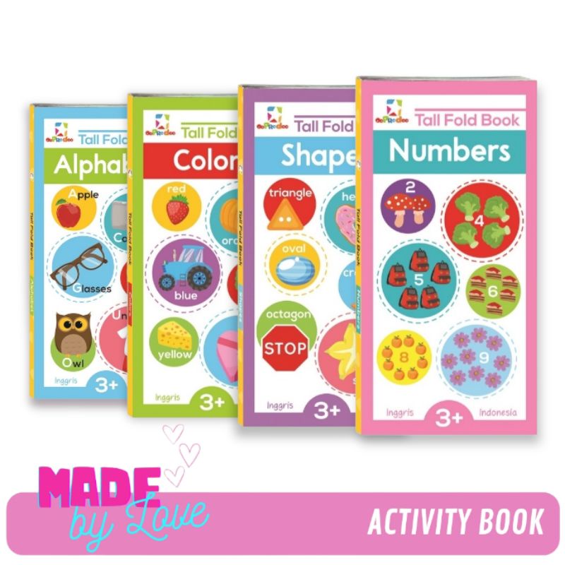 Opredo Buku Anak Tall Fold Book Number Alphabet Shape Number Color
