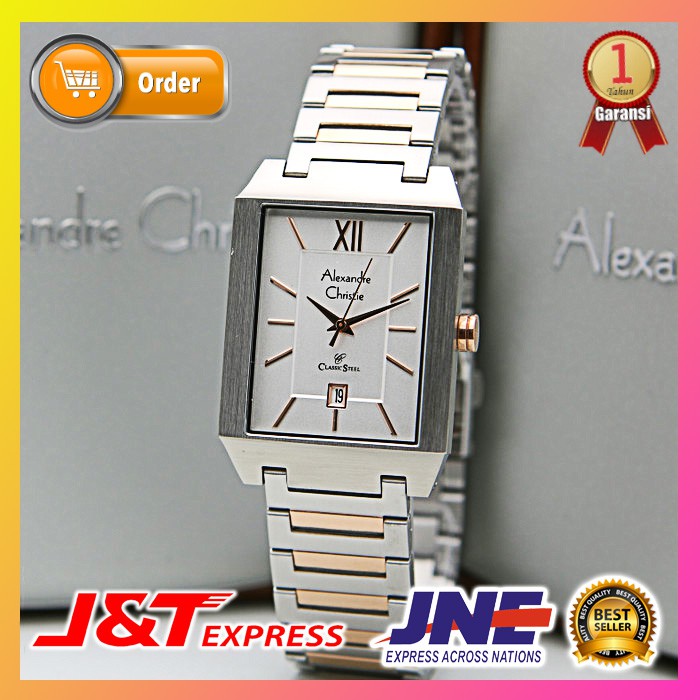 JAM TANGAN ALEXANDRE CHRISTIE PRIA COWOK JAM ALEXANDER CHRISTIE JAM ORIGINAL AC 8643 SILVER ROSEGOLD
