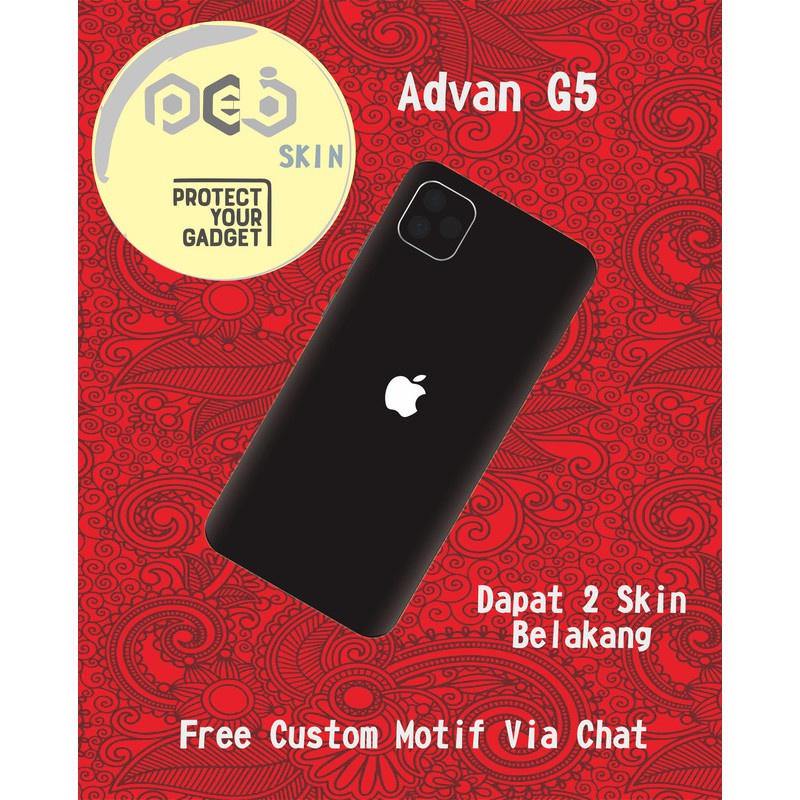 Garskin HP Advan G5 Motif Iphone Black Free Custom Motif Via Chat (Bisa COD)