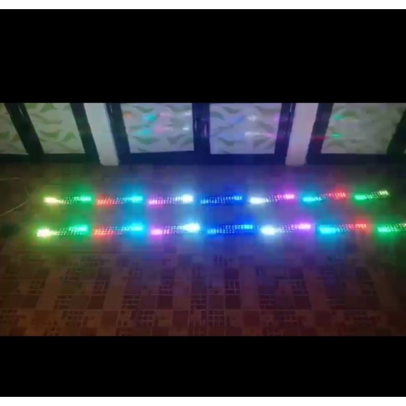 Strobo kaca,strobo bus,strobo truk 4 baris mode wave led hitam rapat