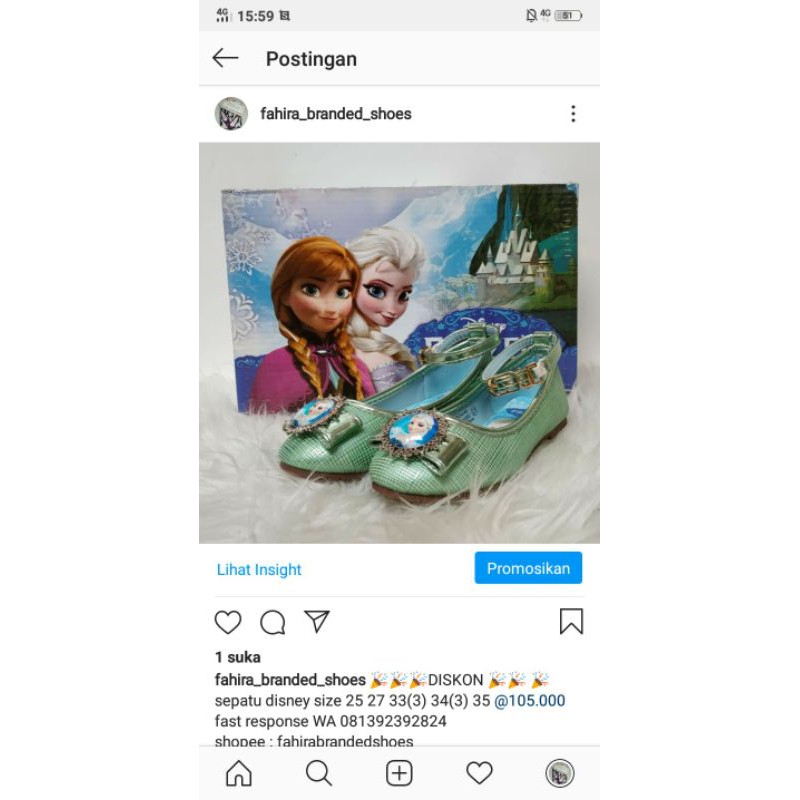 sepatu anak disney