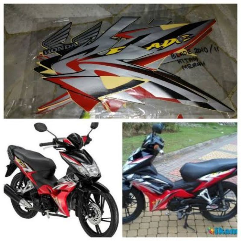 striping Honda Blade 110 R merah 2010 Striping Lis Sticker Standar Original Honda Blade 110R 2010