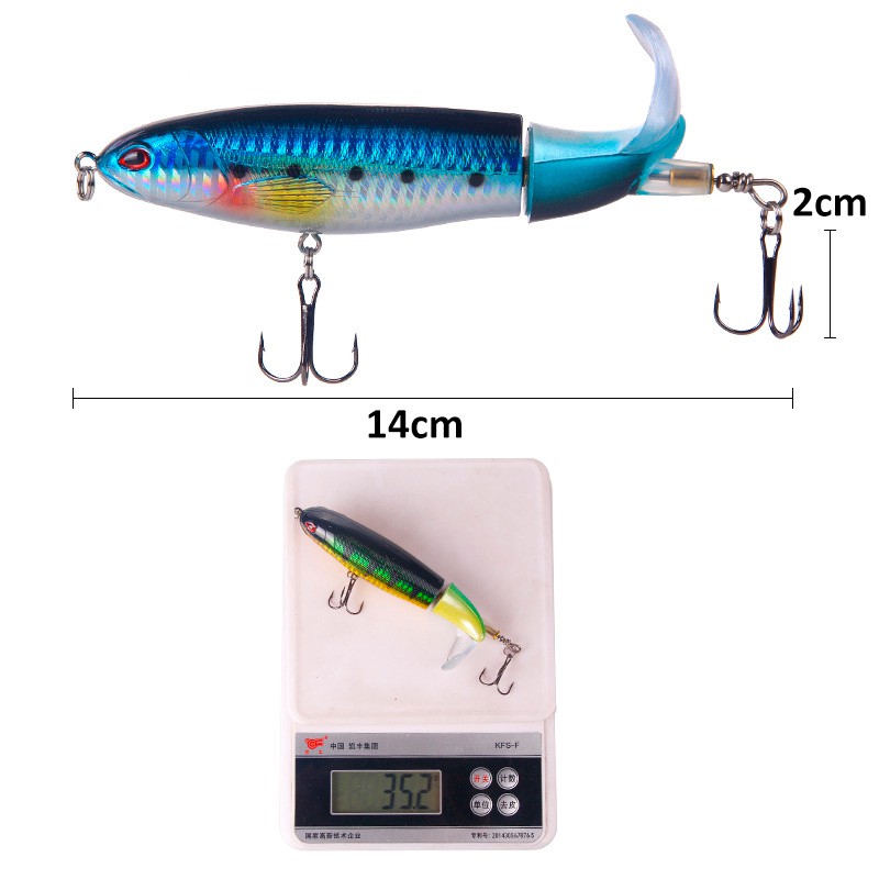 Alat Pancing 1Pcs 13g/10cm 35g/14cm relix nusantara Tail Umpan Mancing Whopper Plopper Popper Umpan Pancing Soft Plastic Lure Umpan Ikan Kail Pancing Umpan Pancing Buatan Umpan Mancing Alat Pancing Murah Soft Lure