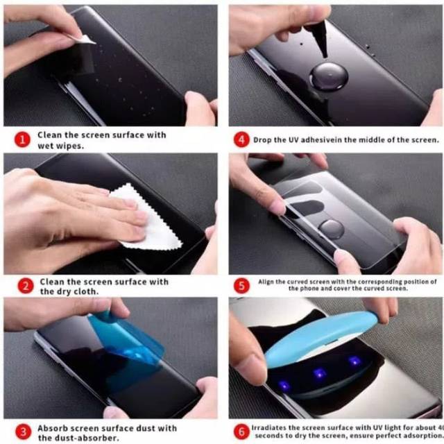 UV Glass Samsung S8 Plus 6.2&quot; Tempered Glass 3D Curve Samsung S8+ G955 UltraViolet Glass FULL GLUE