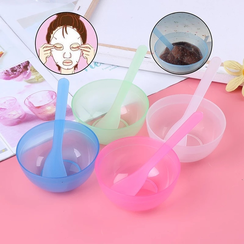 [1Set Reuseable Transparent Plastic DIY Mask Bowl &amp; Stick for Facial Care Tool ] [Make up Tools]