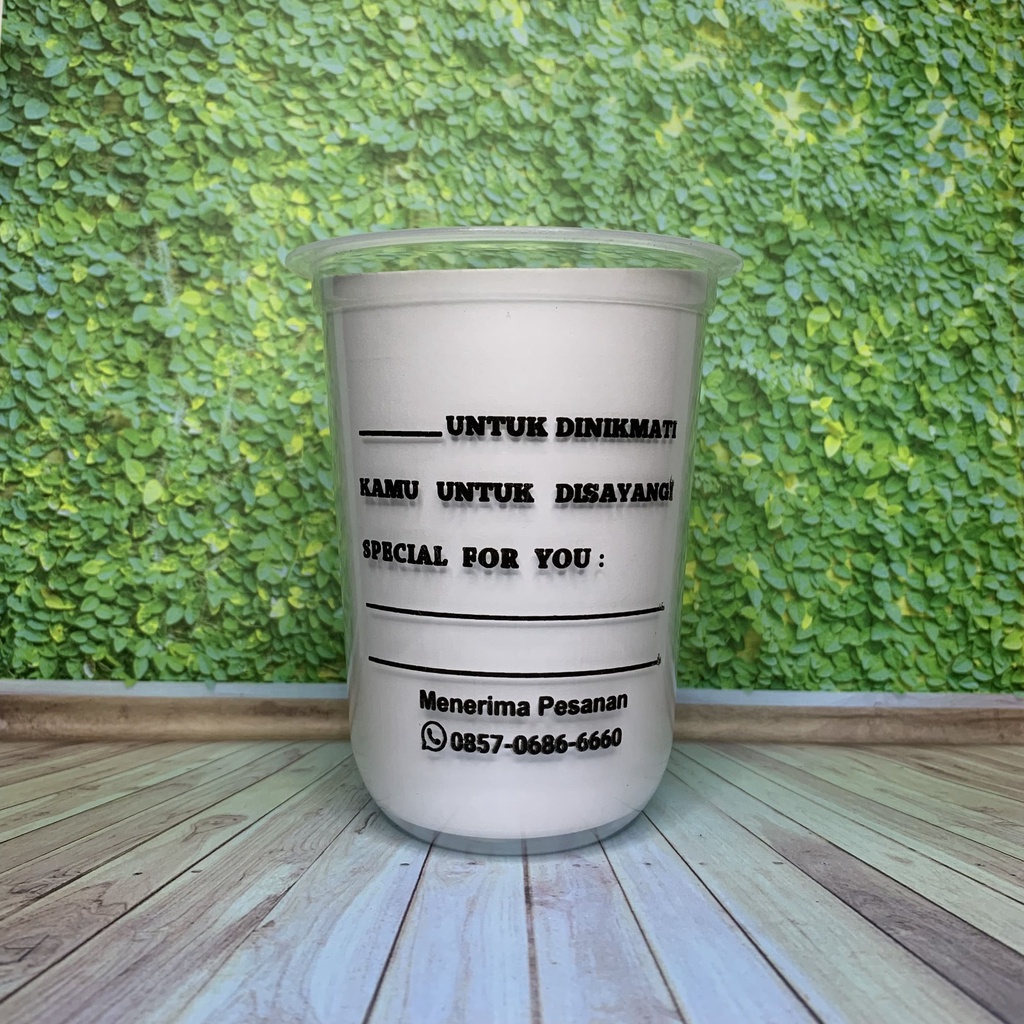 Gelas Sablon Oval 16oz 18oz 8 gram Murah Starindo SJP Cup Plastik