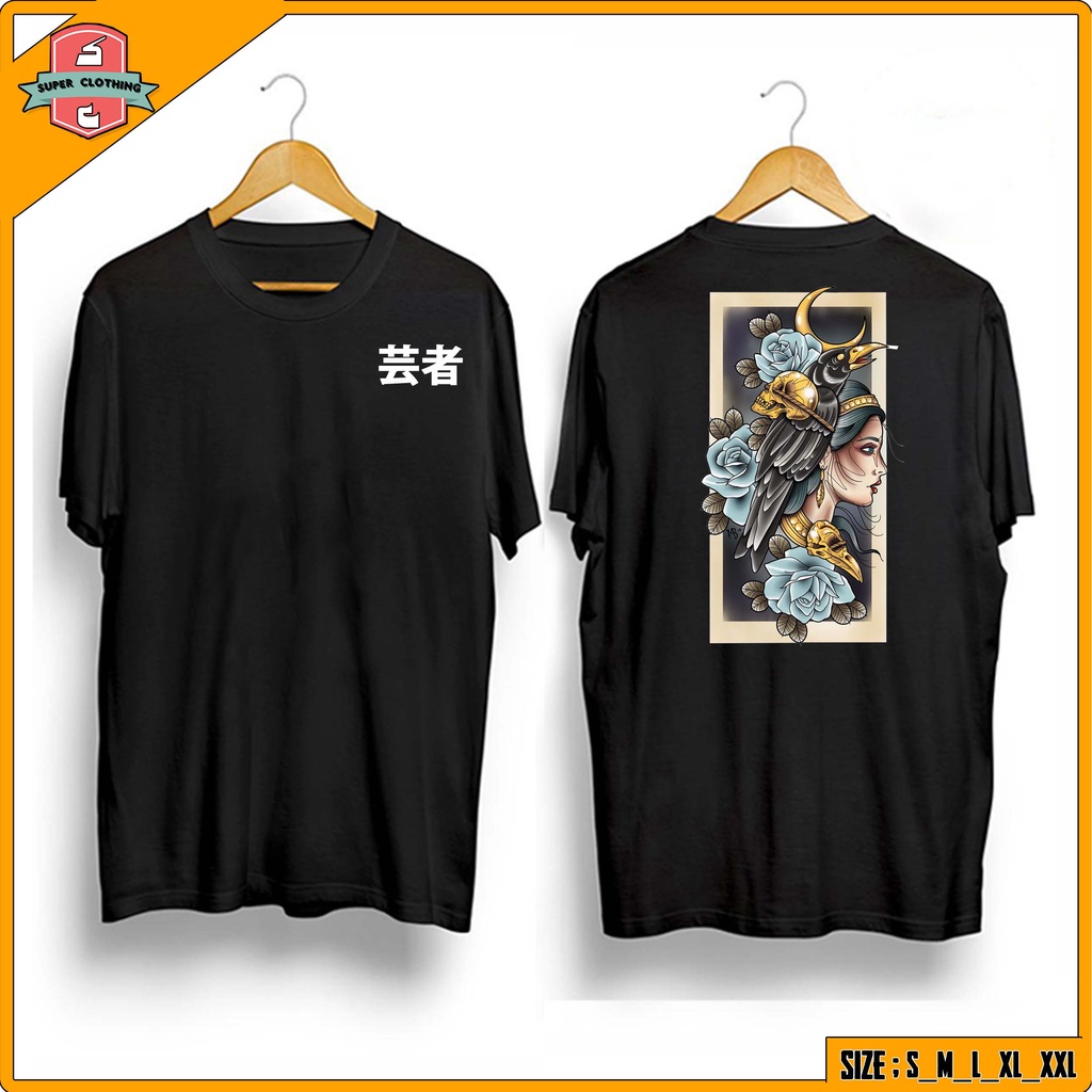 KAOS  GEISHA JEPANG GAGAK BULAN - T-SHIRT DISTRO PRIA WANITA GEISHA - BAJU GEISHA - KAOS DISTRO GEIS