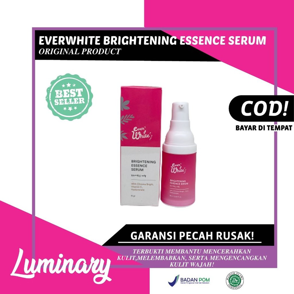 EVERWHITE BRIGHTENING ESSENCE SERUM WAJAH GLOWING PERAWATAN KECANTIKAN WAJAH WHITENING SERUM BPOM