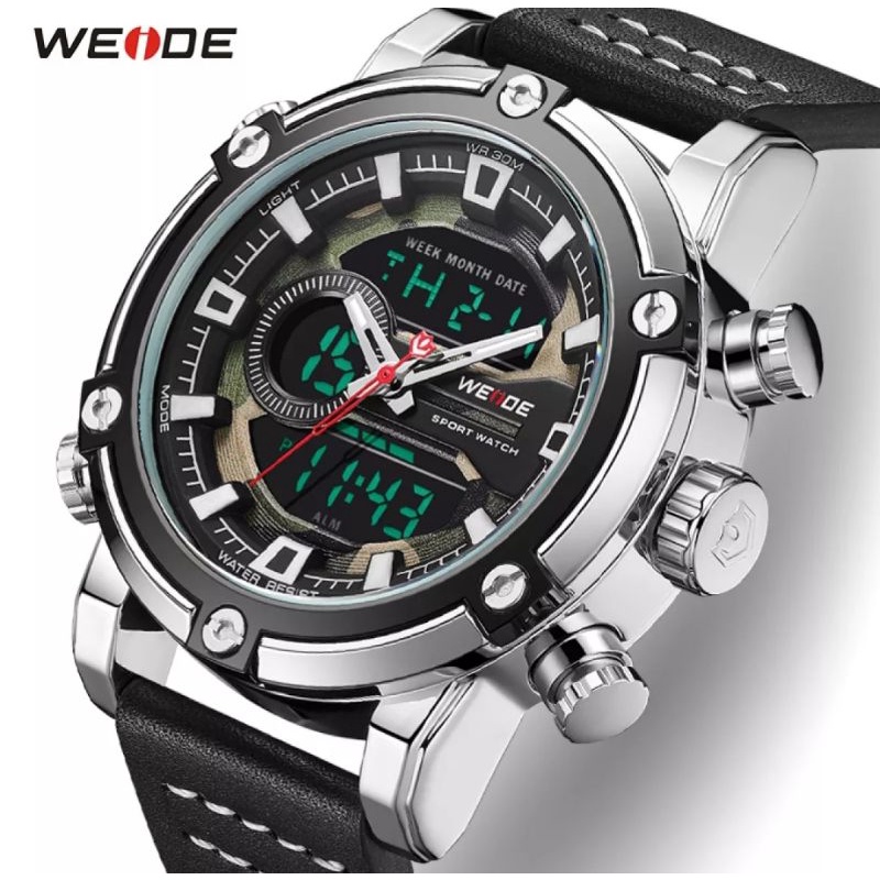 Weide Jam tangan Pria Sport LED Dual Display Alarm Multifungsi WH6903