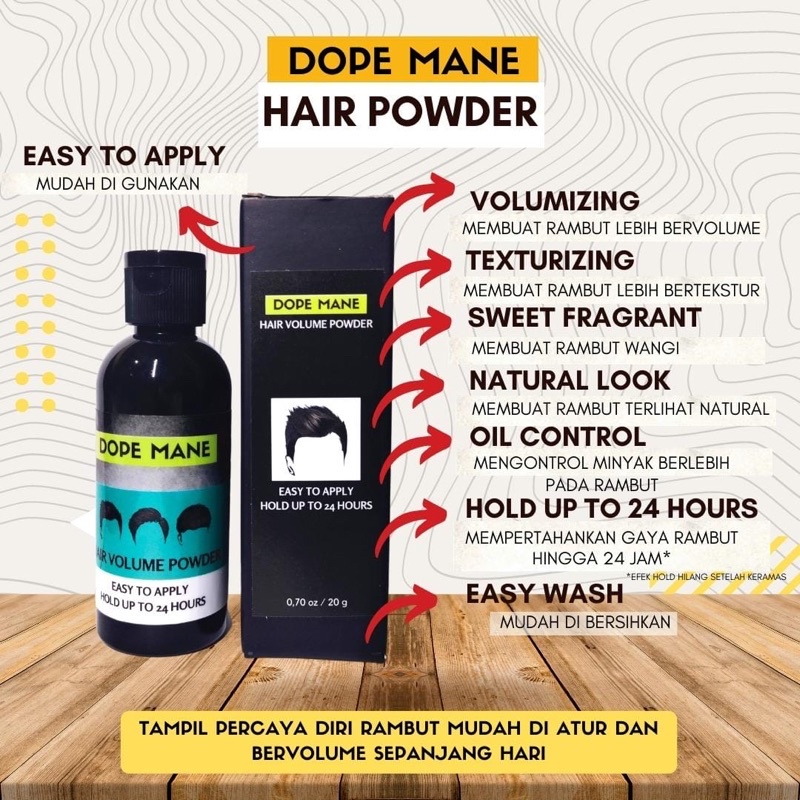 HAIR POWDER DOPE MANE 20g + GRATIS SISIR SAKU