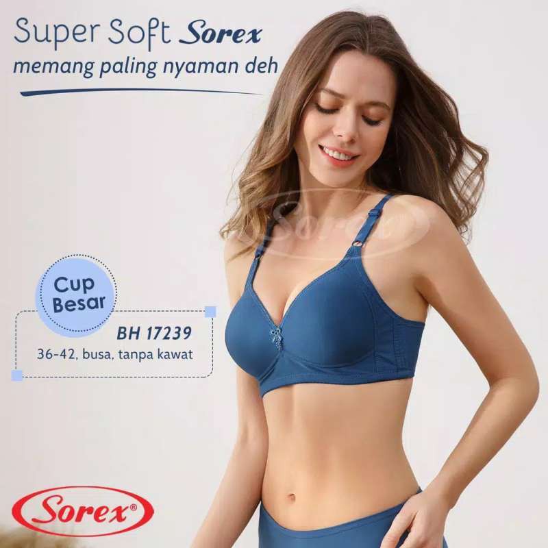 Sorex Bra Tanpa Kawat Super Soft Cup Besar Kait 3 Busa Sedang Tipe 17239