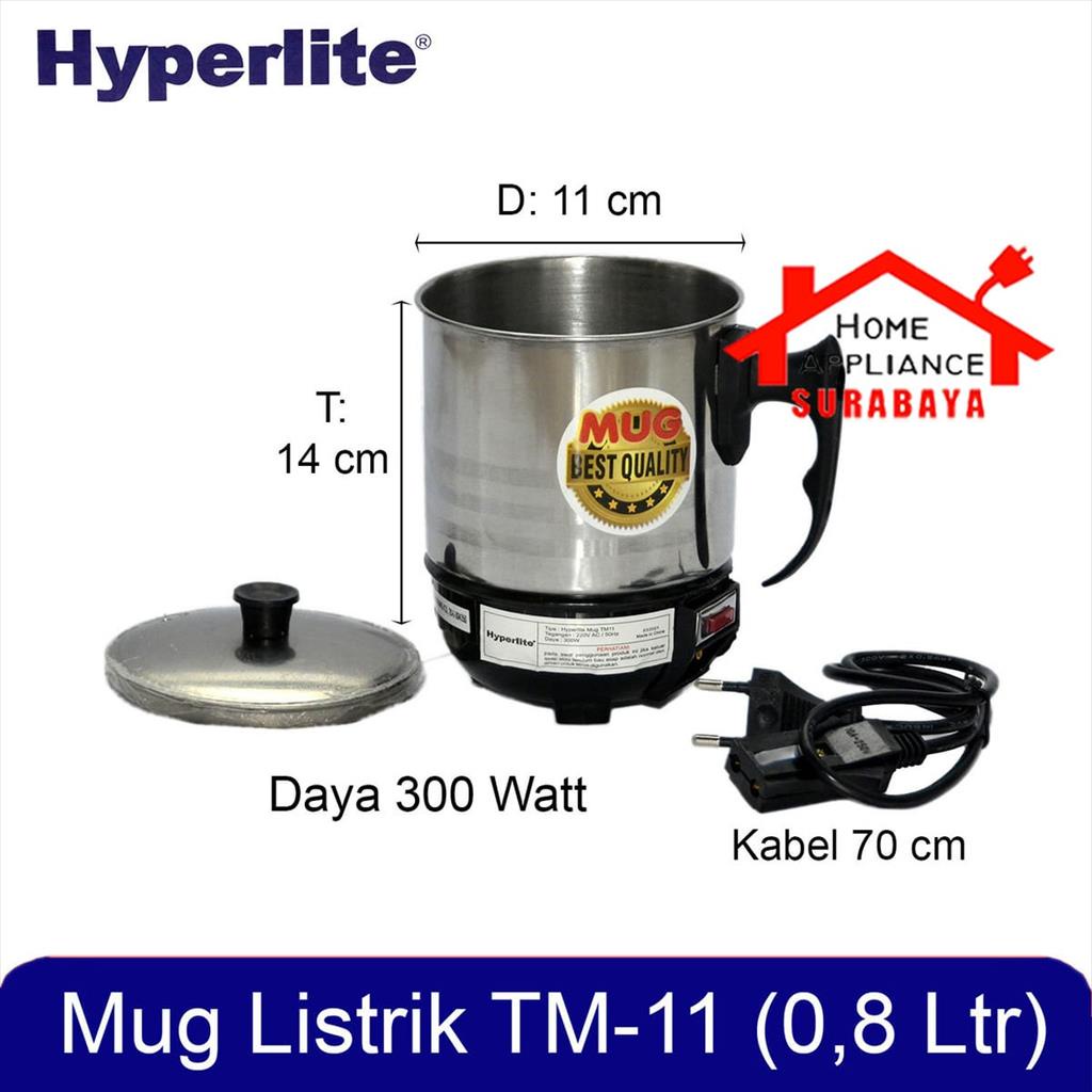 Mug Teko Listrik Elektrik Stainless Hyperlite 11 12 13 14 15 CM