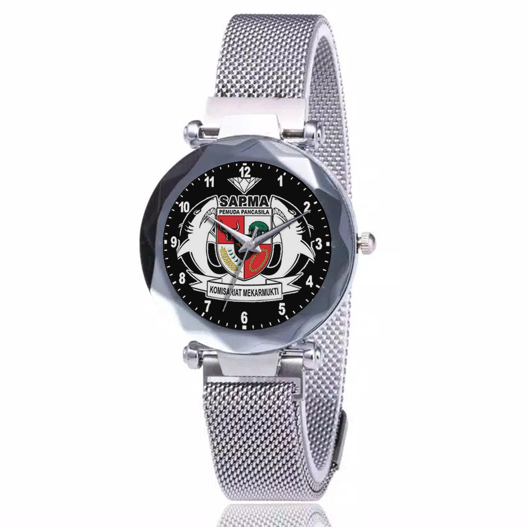 Jam Tangan Wanita Custom - PEMUDA PANCASILA SAPMA Free Box &amp; Batre Cadangan