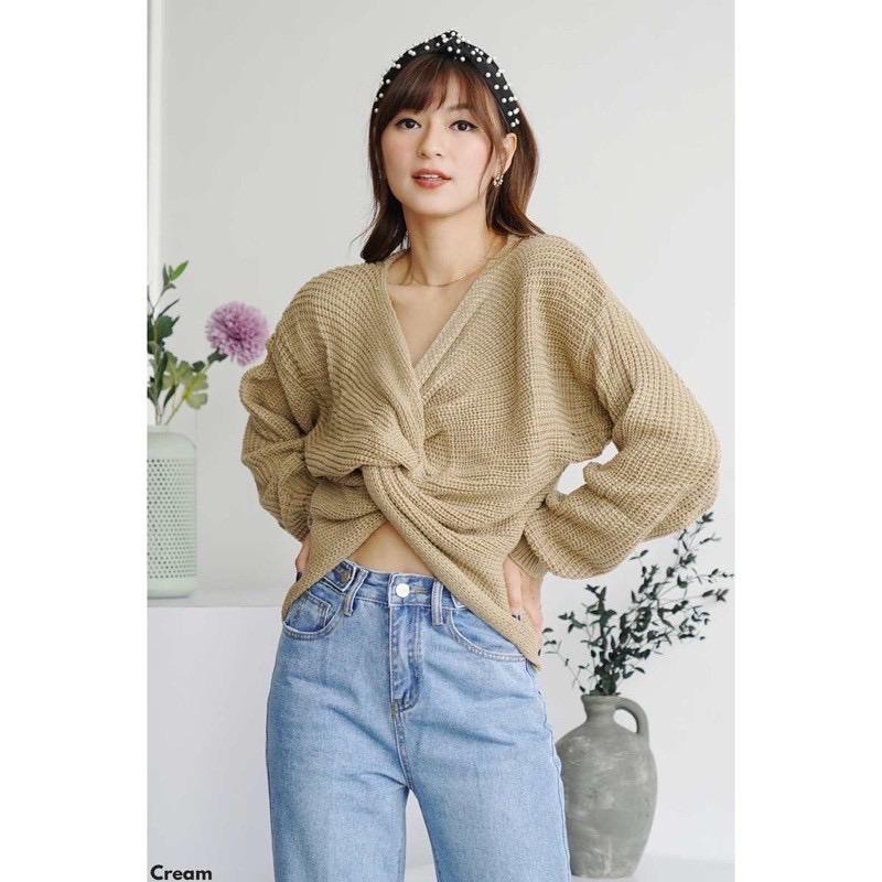 Zelline Official Atasan Rajut Crop Moluna High Quality Rajut Bandung