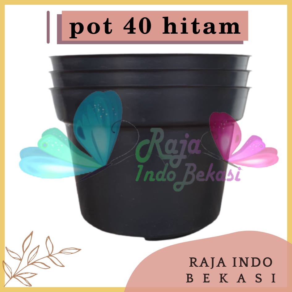 3pcs Pot Bunga 40cm Hitam - Pot Tanaman Hias Pot Jumbo 40 50 60 Cm Murah Untuk Tanaman