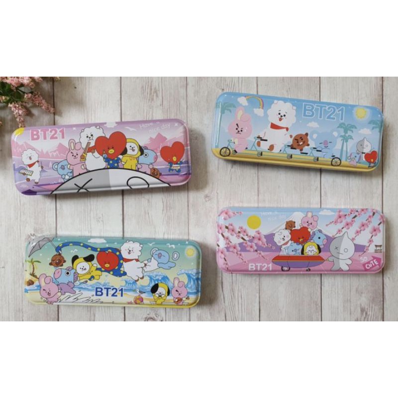 kotak pensil BTS BT21/pencil case/tempat pensil MAGNET BTS/plastik BTS-7