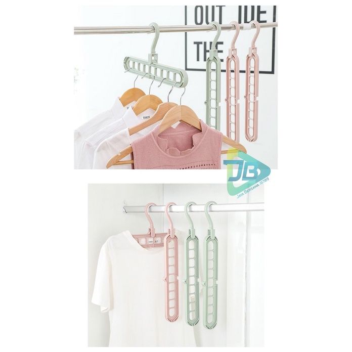 RT33 GANTUNGAN LEMARI BAJU PAKAIAN MAGIC HANGER INSTANT 9 IN 1 JEMURAN LAUNDRY ANTI KARAT MULTIFUNGSI SERBAGUNA JB5273