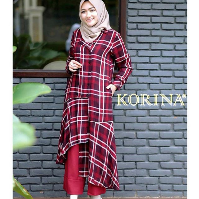 Cantya Tartan Tunic by Rumah Busana Korina