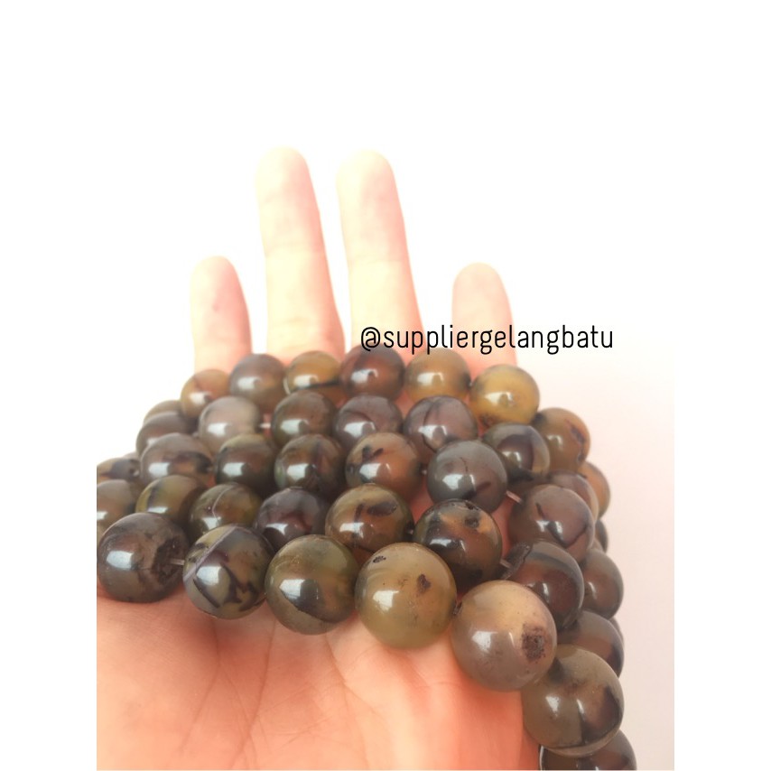 bahan yellow rhodolite dalmantion corak kuning 14mm kuning serat akik craft aksesoris pria wanita