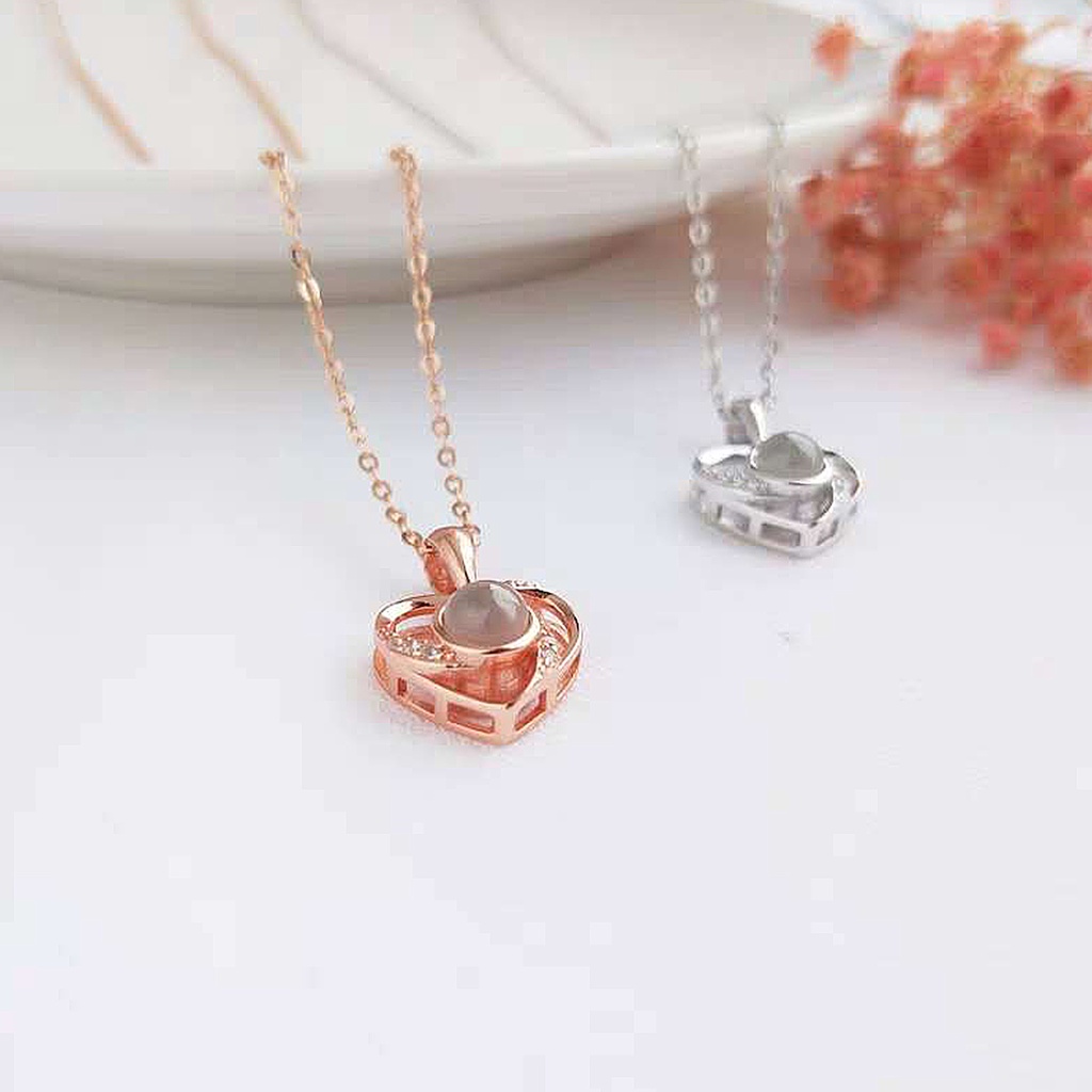 Hu Hu Hu Hu Hu Alat Bantu Pasang Kacamata♡ Kalung Bentuk Hati Adjustable Bahan Alloy Untuk Wanita