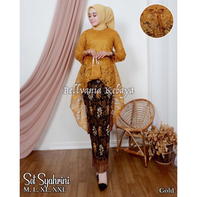 Permata Olshop / Kebaya Tunik Brukat Syahrini BK / Kebaya Modern / Kebaya Brukat / Kebaya Wisuda Modern / Baju Brokat