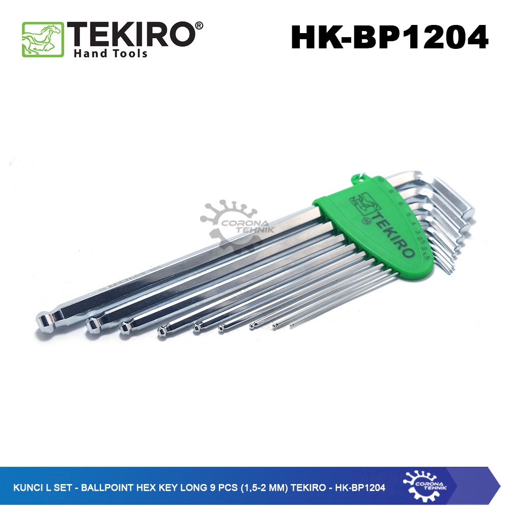 Tekiro - HK-BP1204 - Kunci L Set Ballpoint 9 Pcs Panjang