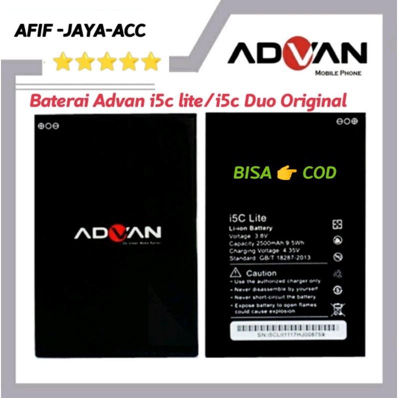 BATERAI BATTREY ADVAN ALL TIPE I5C LITE / I5C DUO / I5C BP 50BH / I6C / S6 PLUS / I6 / I6A FULL VIEW