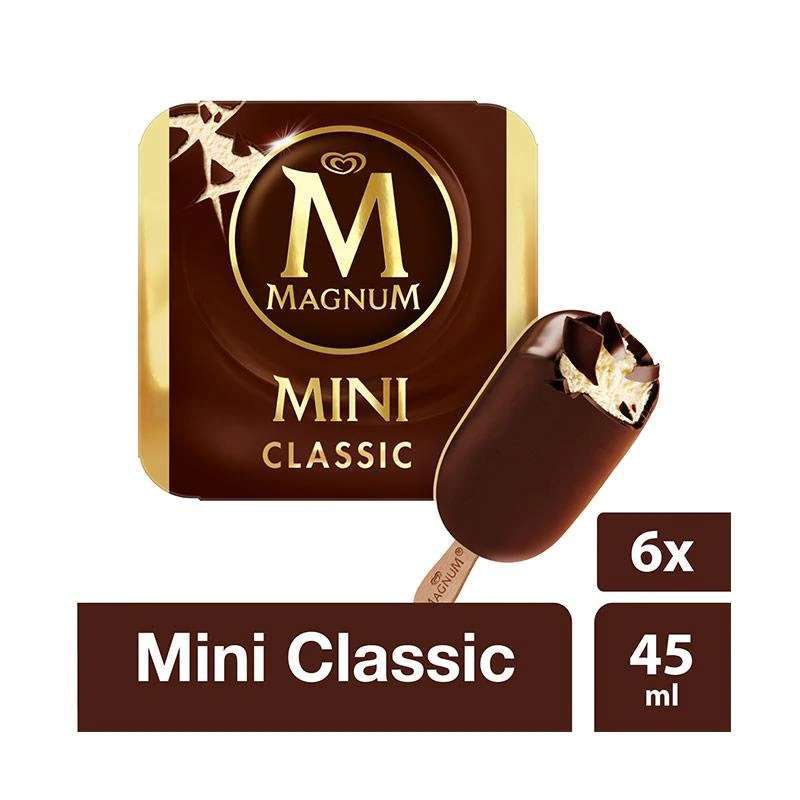 

WALL'S MAGNUM MINI BOX ISI 6 PCS WALLS ICE CREAM ES KRIM CHOCO MAGNUM CLASSIC