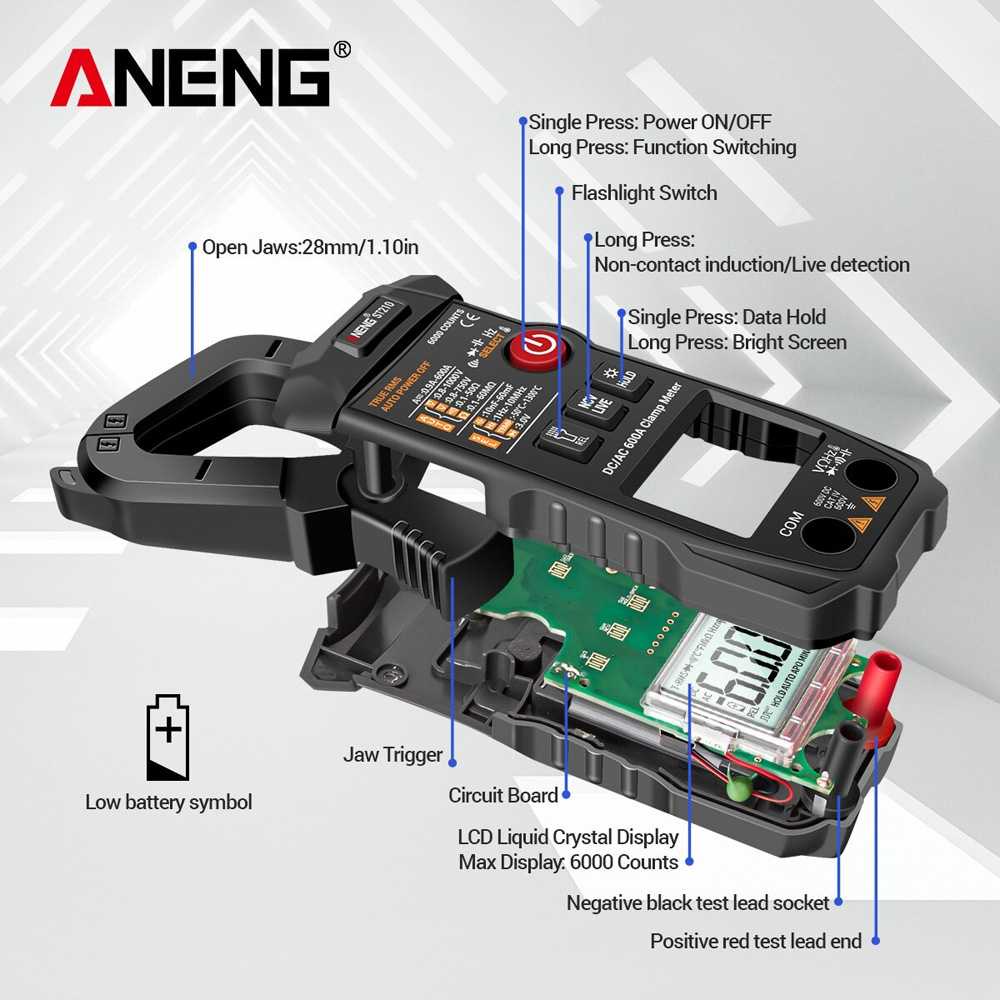 (BISA COD) RVOSTR ANENG Digital Multimeter Voltage Tester Clamp - ST210